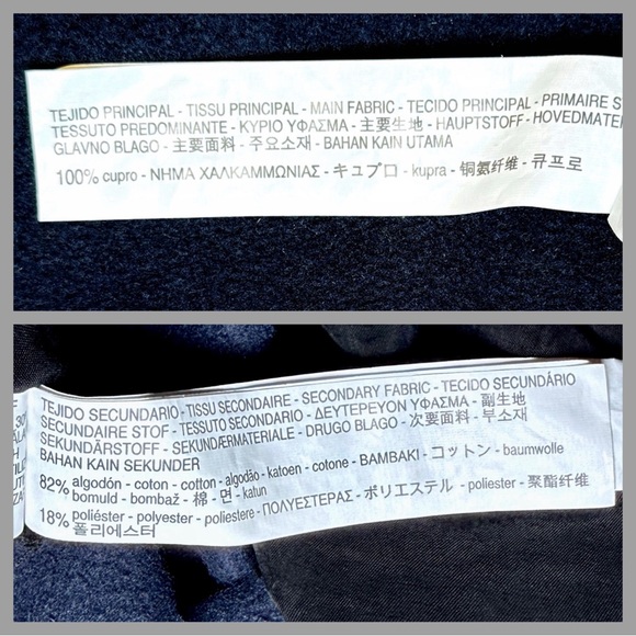 ZARA Navy Blue and Black Satin Contrast Layered Sweater Sweatshirt Blouse Small - Picture 15 of 16